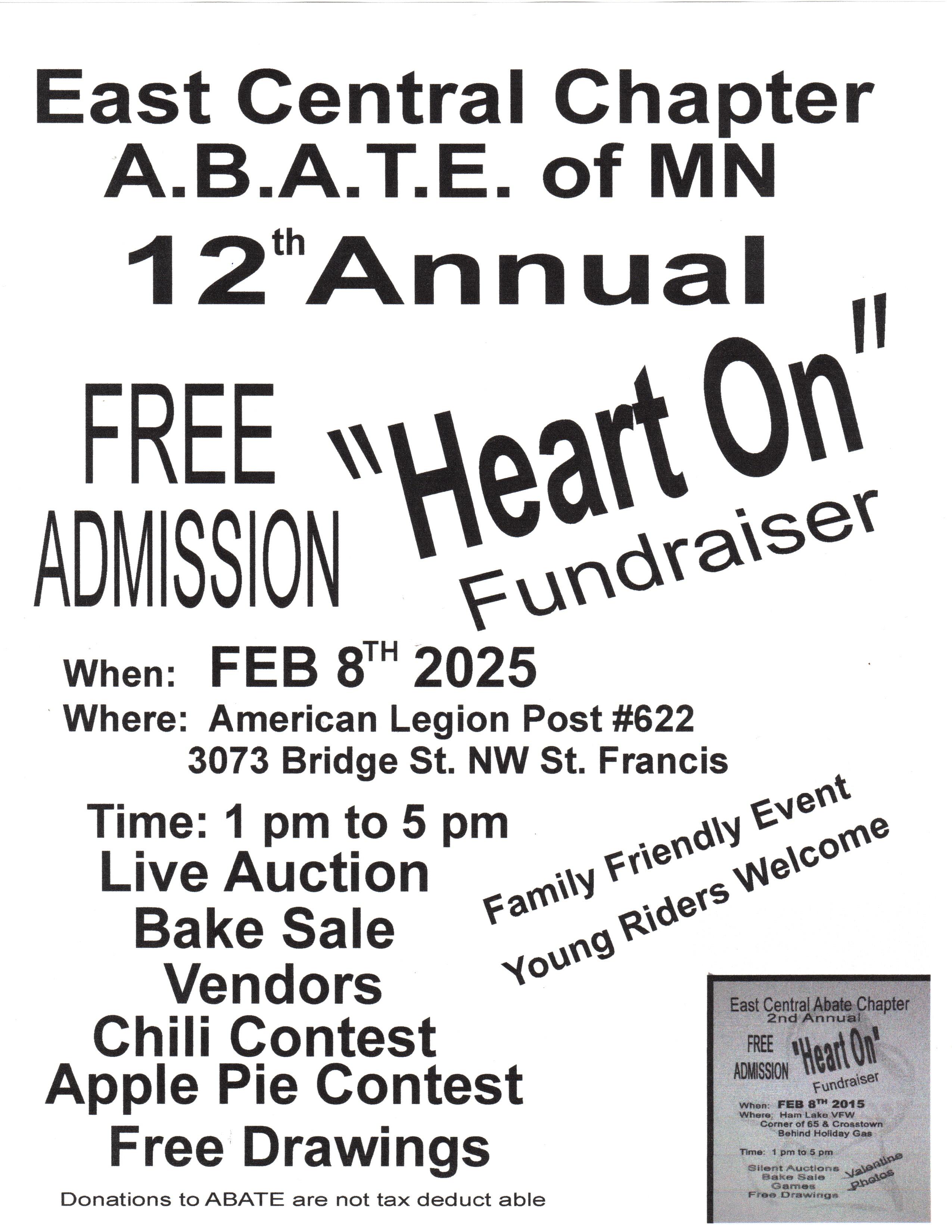 East Central Chapter - Heart On Fundraiser - February