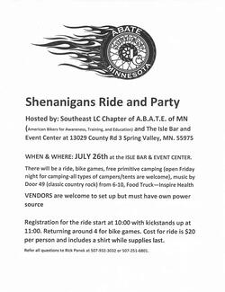 Southeast Chapter - Shenanigans Ride & Party - July